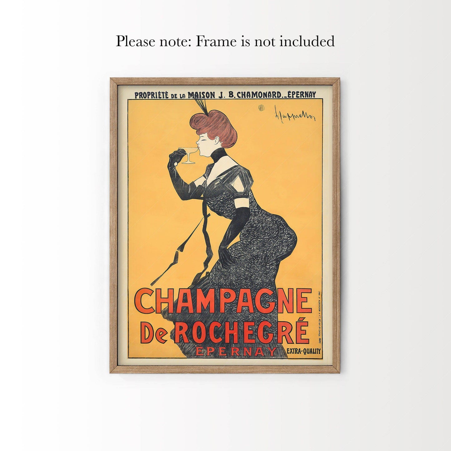 Champagne de Rochegre, Vintage Advertising, Drink Poster, Party Wall Decor