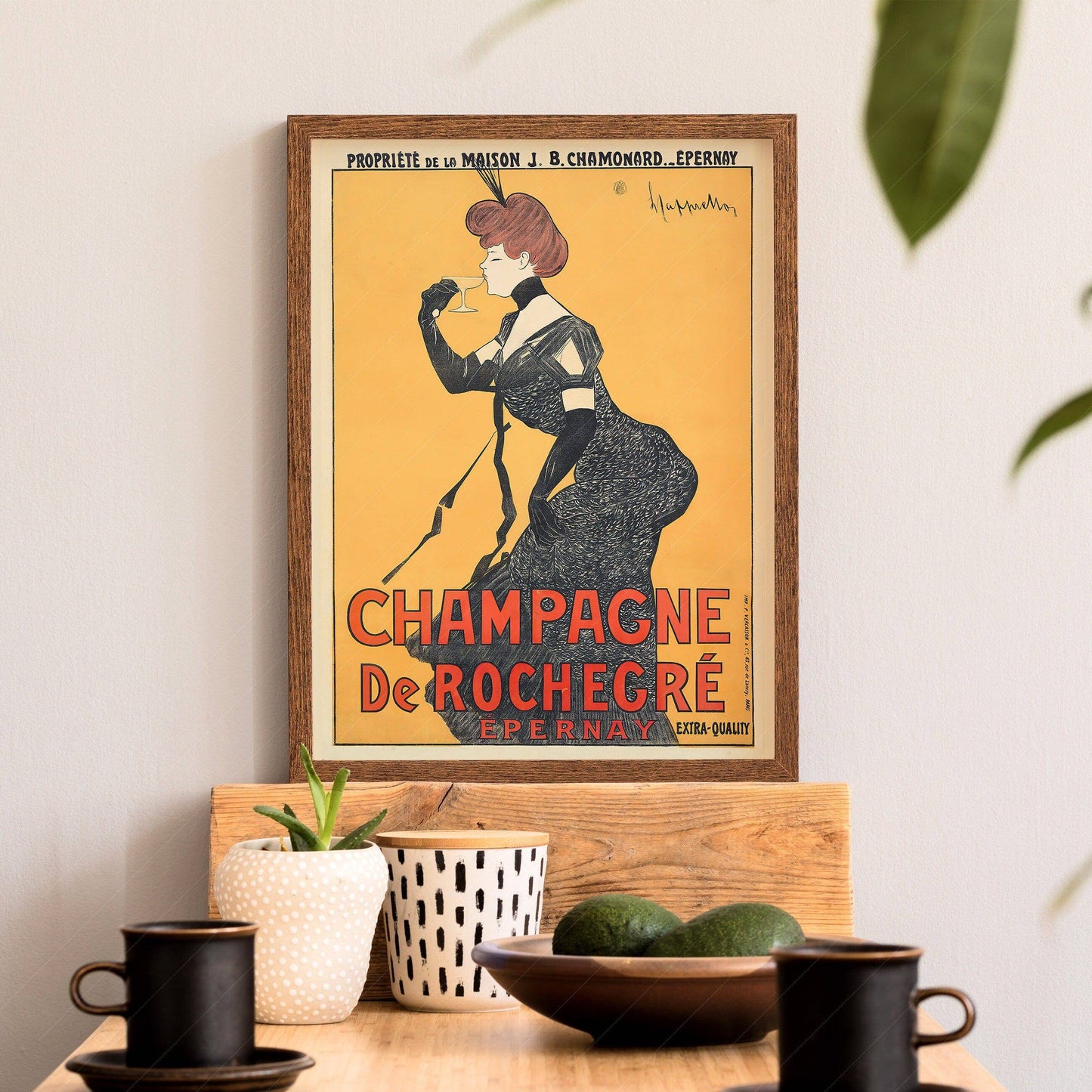 Champagne de Rochegre, Vintage Advertising, Drink Poster, Party Wall Decor