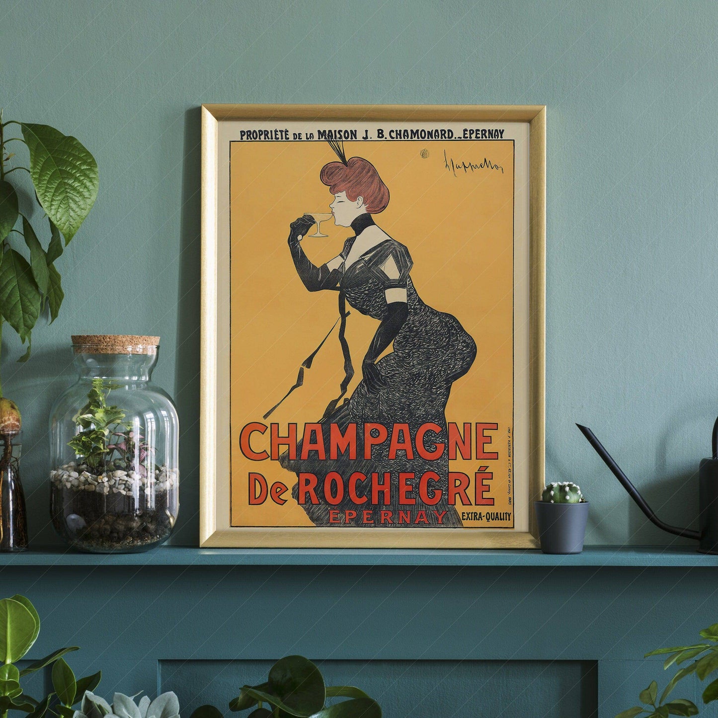 Champagne de Rochegre, Vintage Advertising, Drink Poster, Party Wall Decor