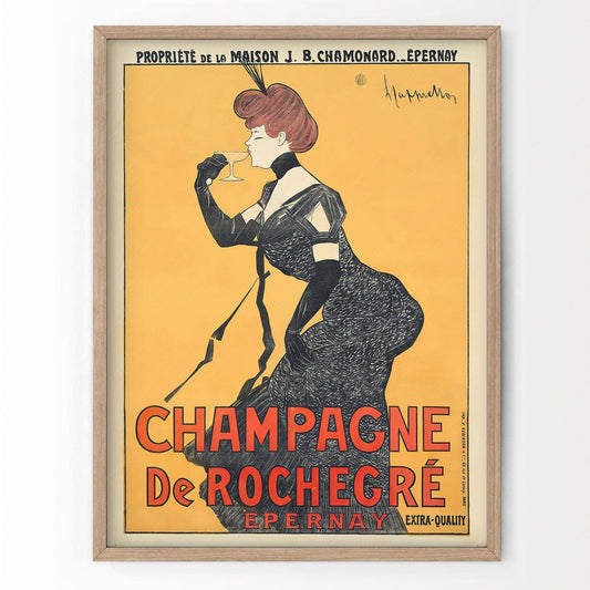 Champagne de Rochegre, Vintage Advertising, Drink Poster, Party Wall Decor