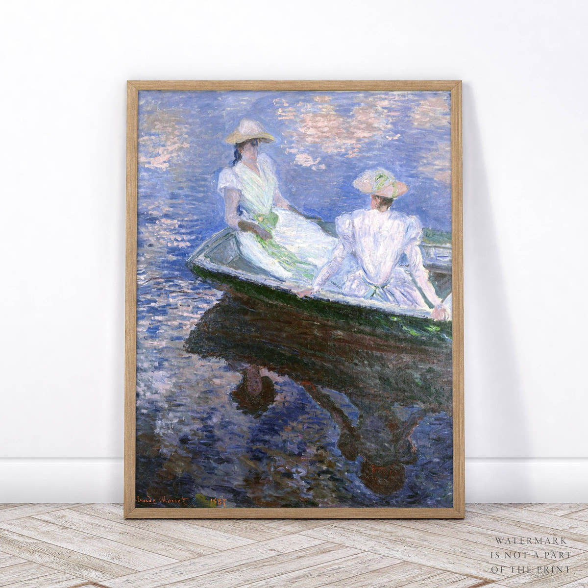 Claude Monet Print, On the boat poster, Famous painting