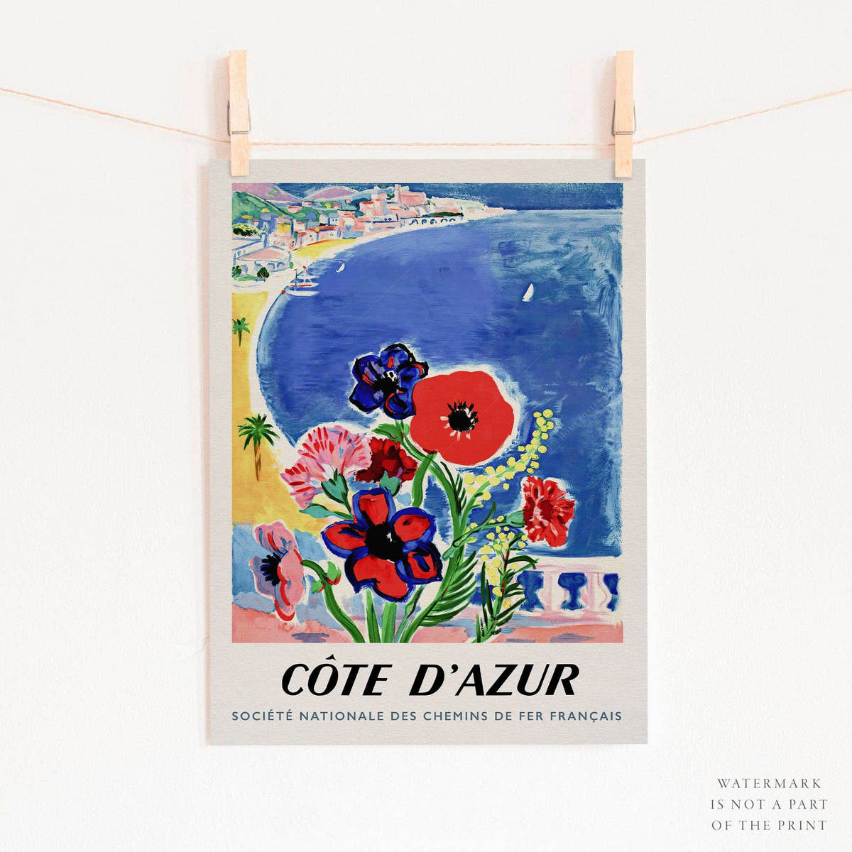 Cote D'Azur, Travel Poster, French Riviera, Saint-Tropez