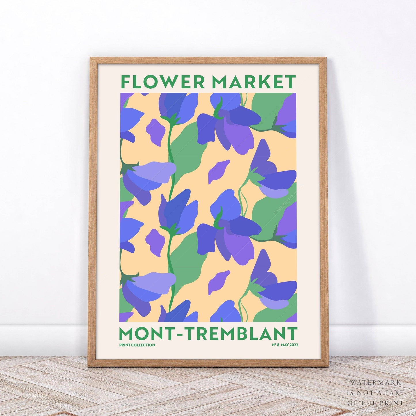 Flower Market Mont-Tremblant, Famous City Poster, Travel Gift Idea, Floral Wall Art