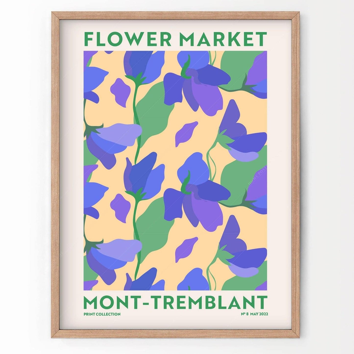 Flower Market Mont-Tremblant, Famous City Poster, Travel Gift Idea, Floral Wall Art