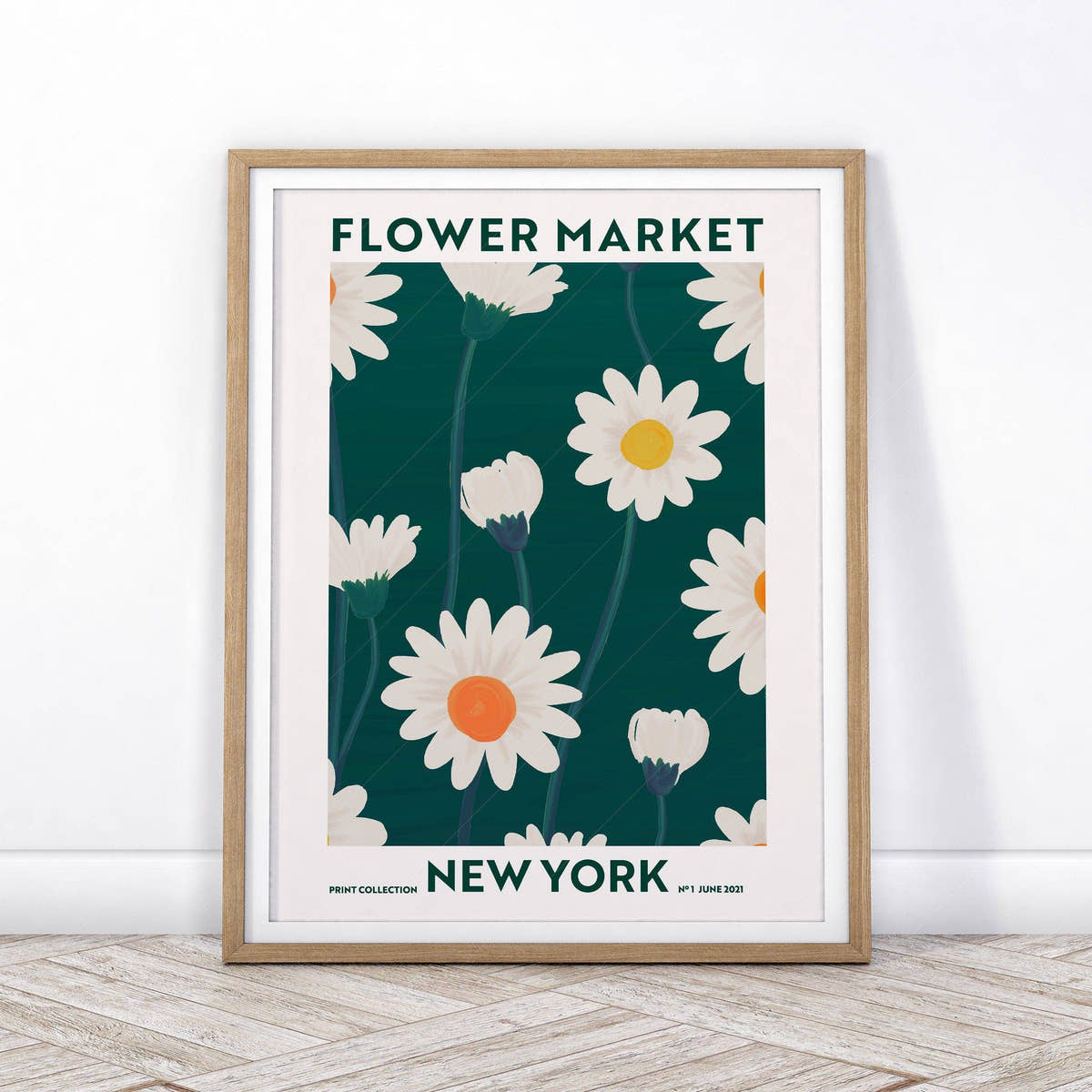 Flower Market New York, Famous City Poster, Travel Gift Idea, Floral Wall Art