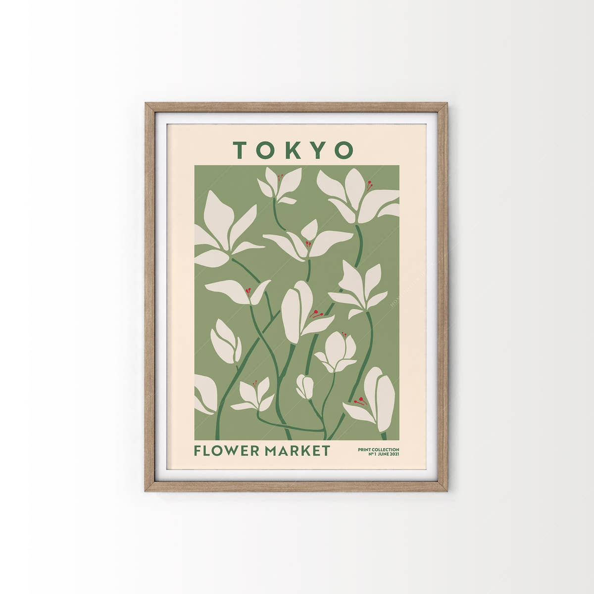 Flower Market Tokyo, Famous City Poster, Travel Gift Idea, Floral Wall Art