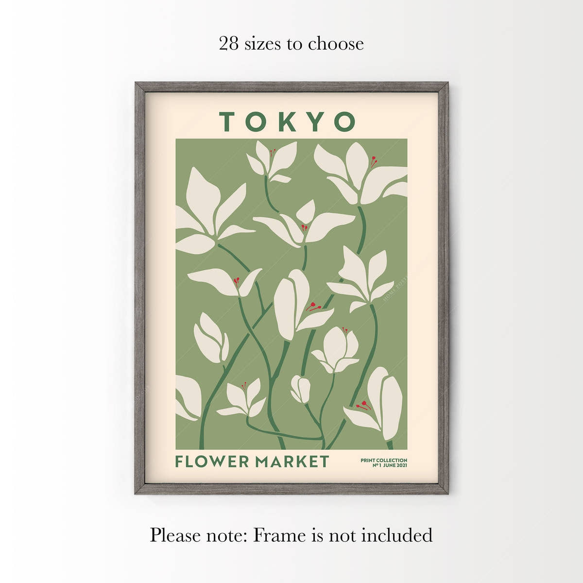 Flower Market Tokyo, Famous City Poster, Travel Gift Idea, Floral Wall Art