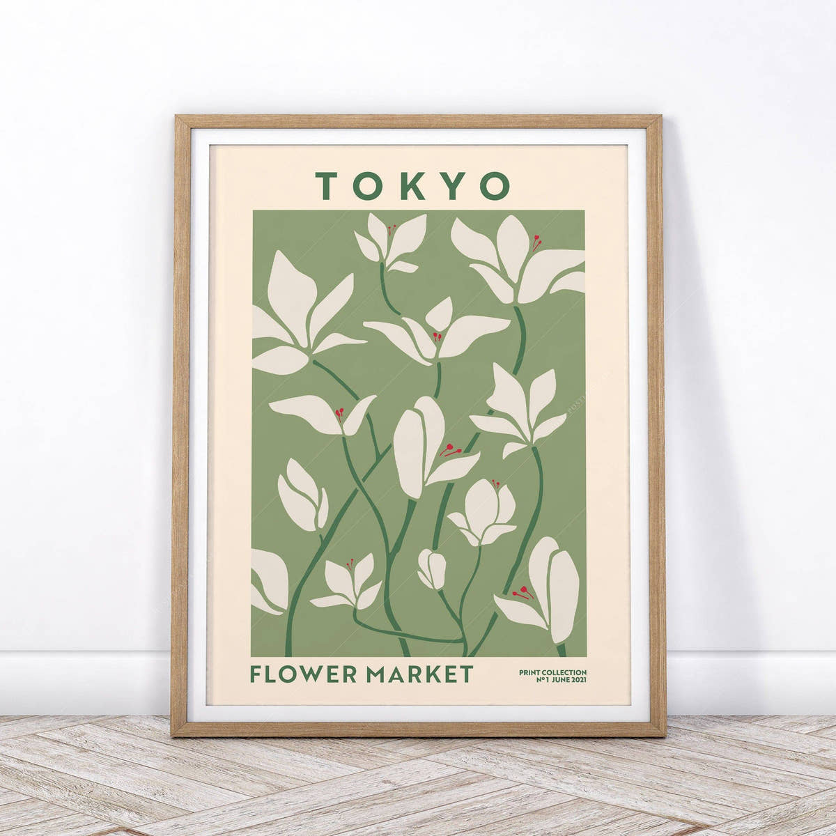 Flower Market Tokyo, Famous City Poster, Travel Gift Idea, Floral Wall Art