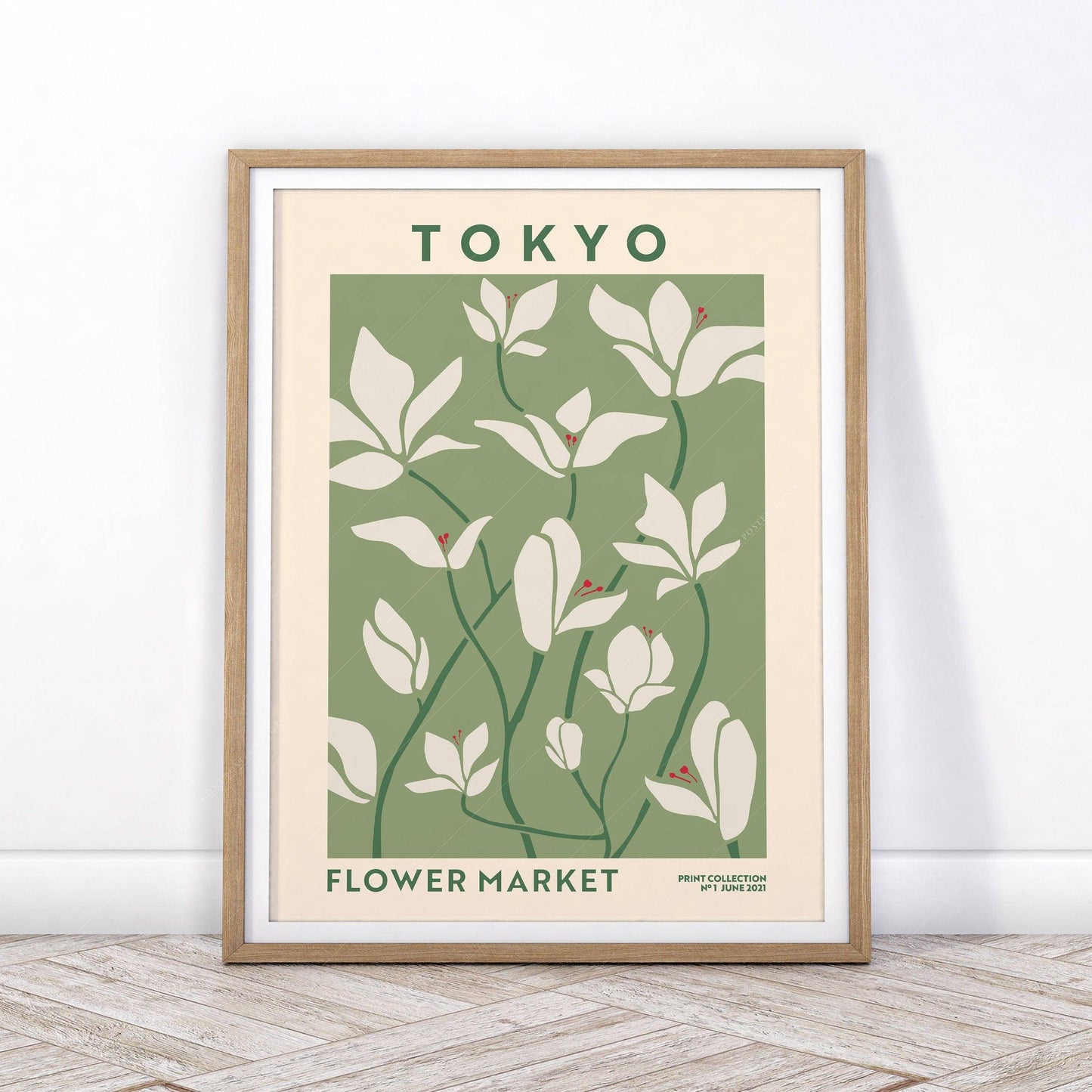 Flower Market Tokyo, Famous City Poster, Travel Gift Idea, Floral Wall Art