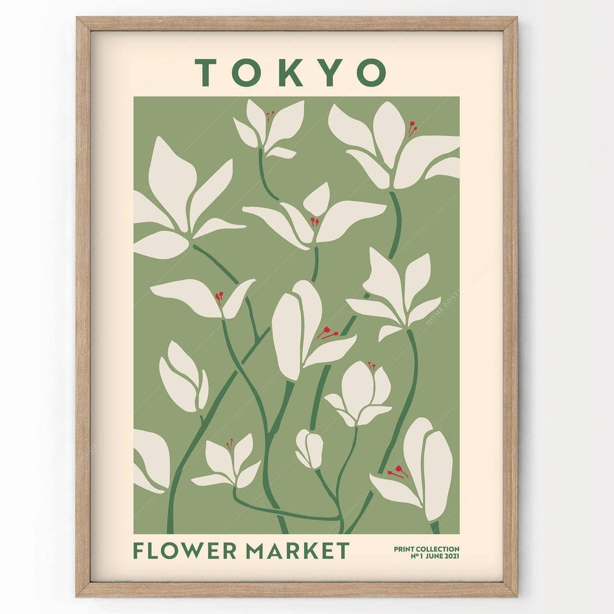 Flower Market Tokyo, Famous City Poster, Travel Gift Idea, Floral Wall Art