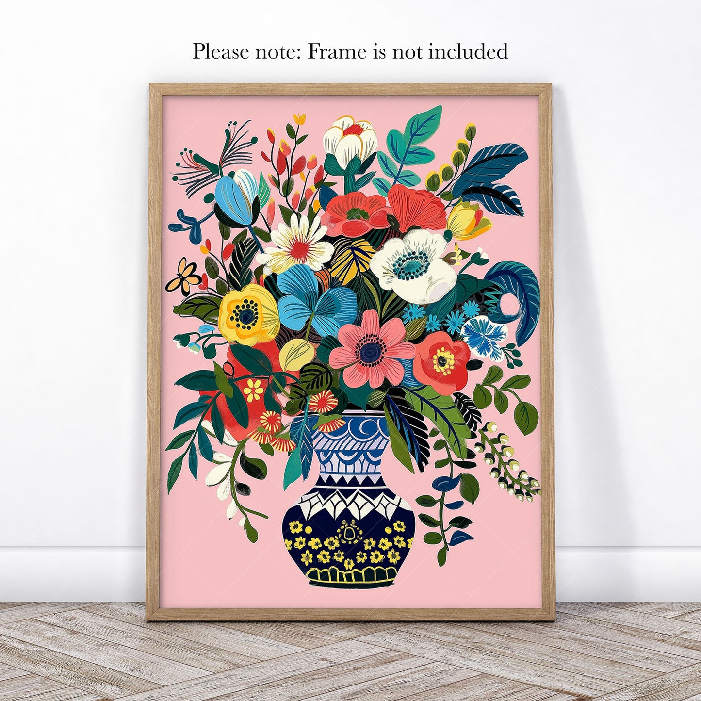 Gallery wall featuring Floral Blooms Triptych Art Print Set fine art print