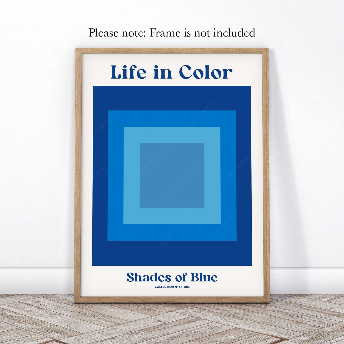 Geometric Wall Art, Shades of Blue , Modern poster