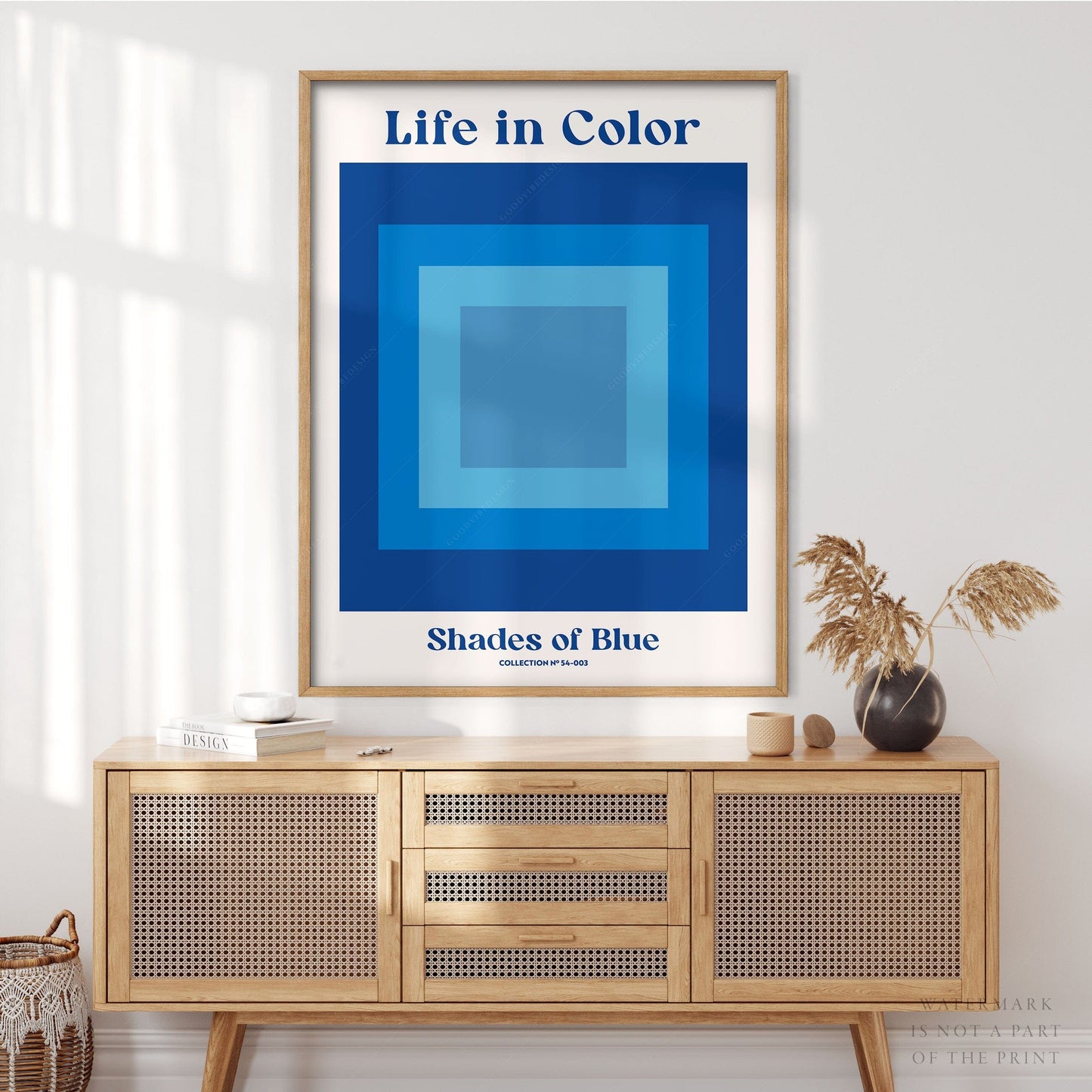 Geometric Wall Art, Shades of Blue , Modern poster