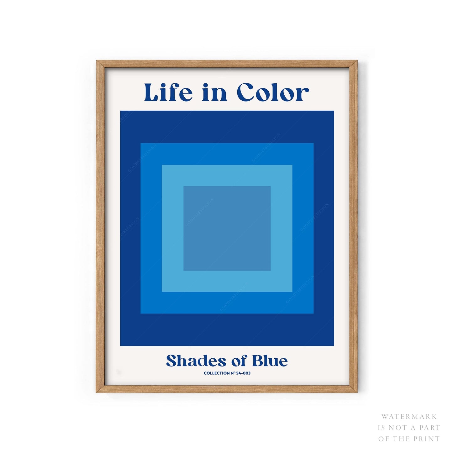 Geometric Wall Art, Shades of Blue , Modern poster