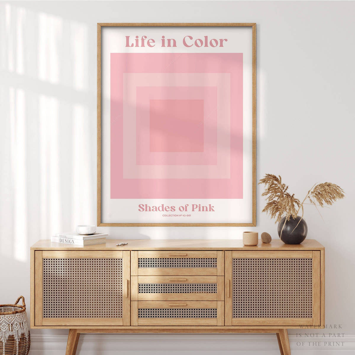 Geometric wall art, Shades of pink, Modern poster