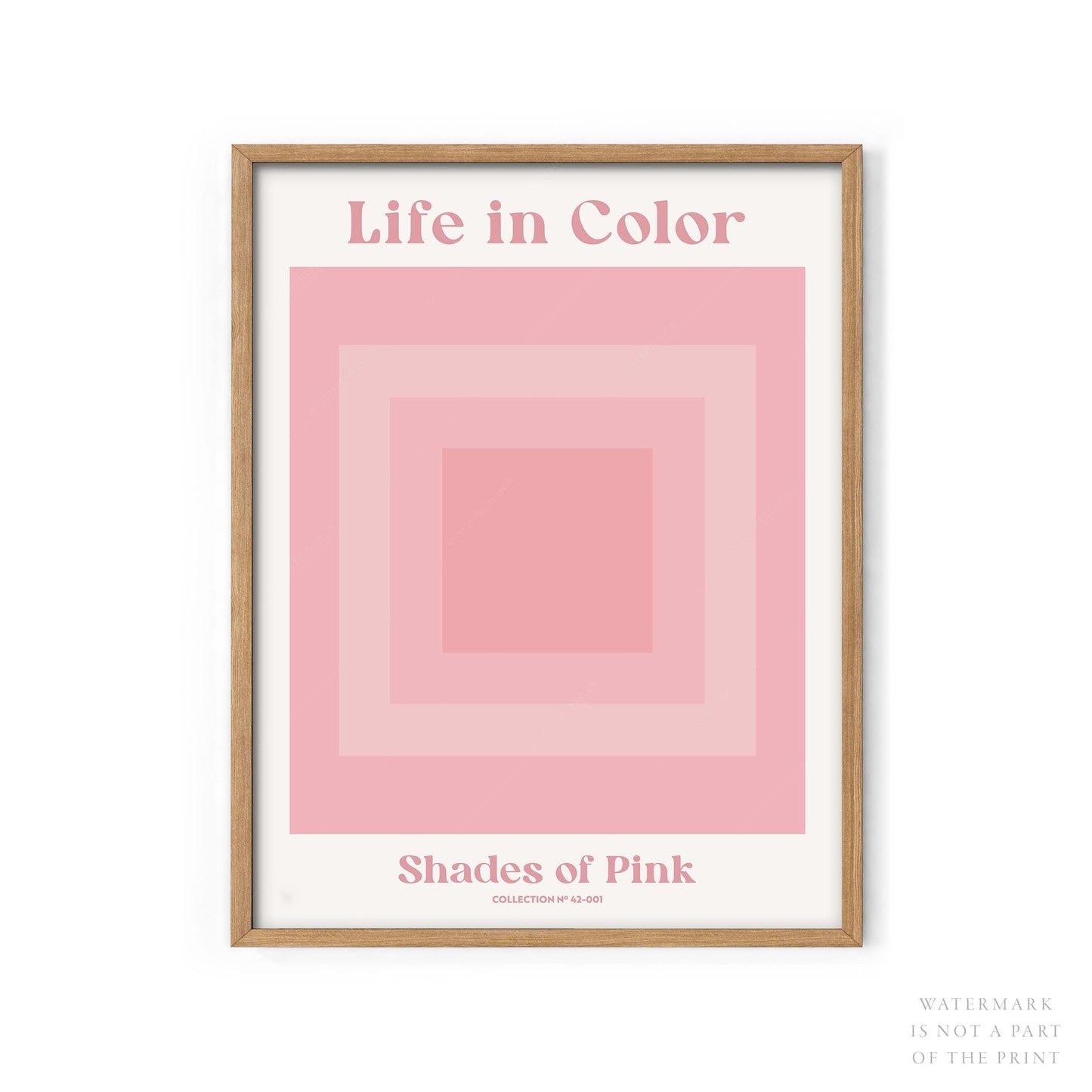 Geometric wall art, Shades of pink, Modern poster
