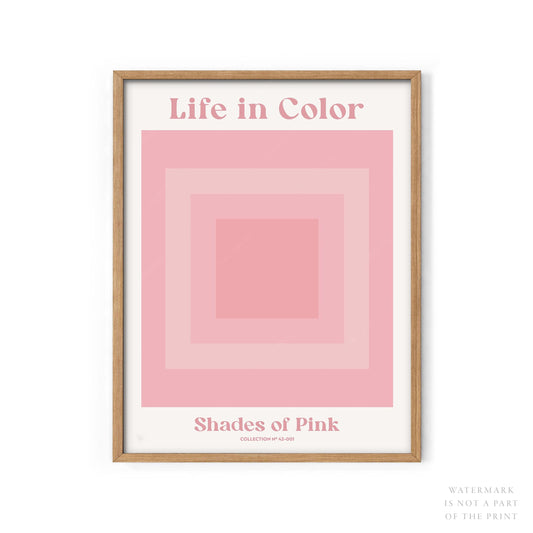 Geometric wall art, Shades of pink, Modern poster