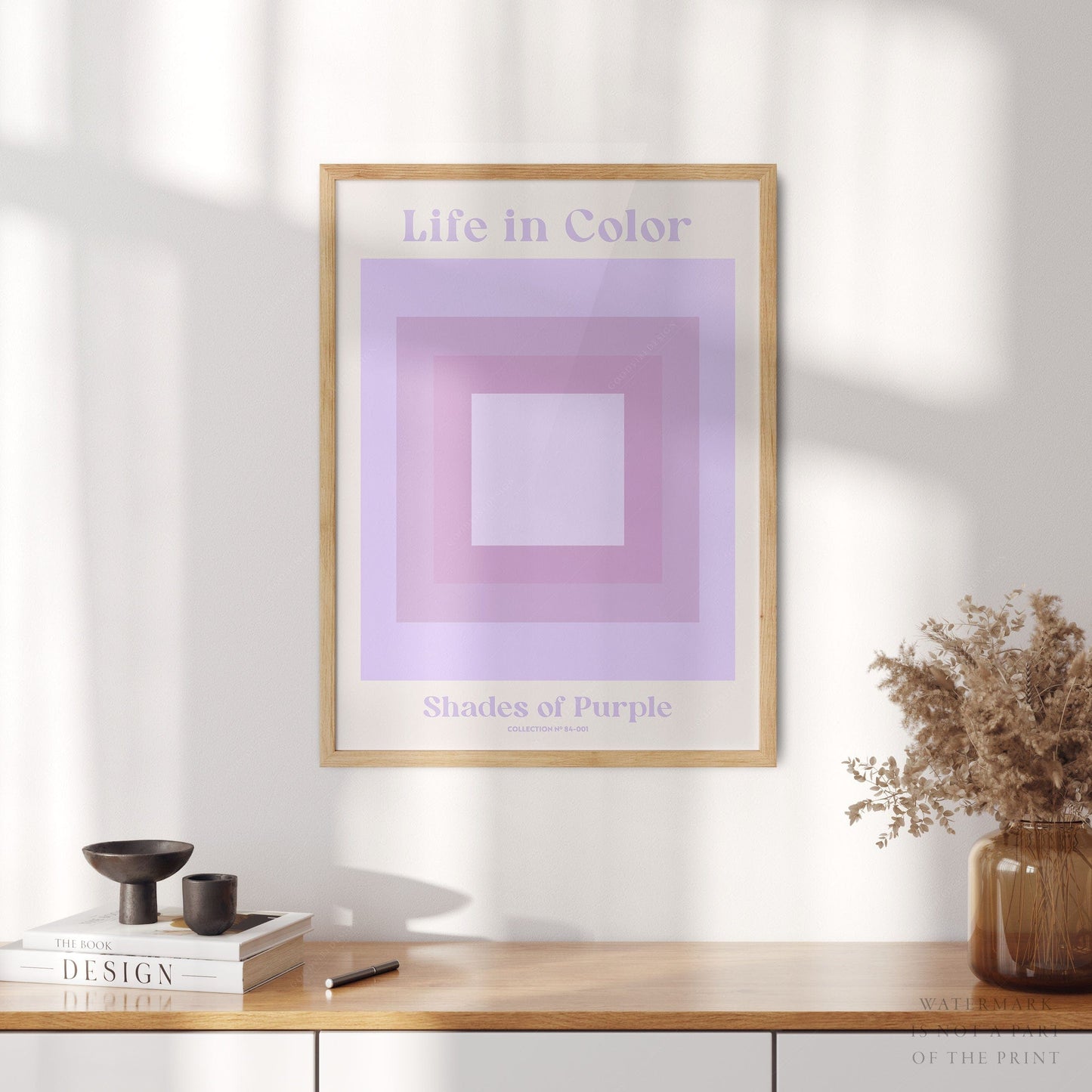 Geometric wall art, Shades of purple, Modern poster