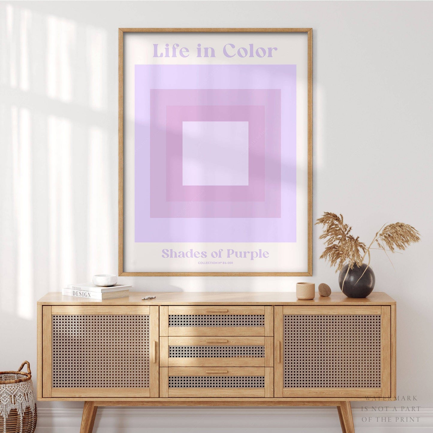 Geometric wall art, Shades of purple, Modern poster