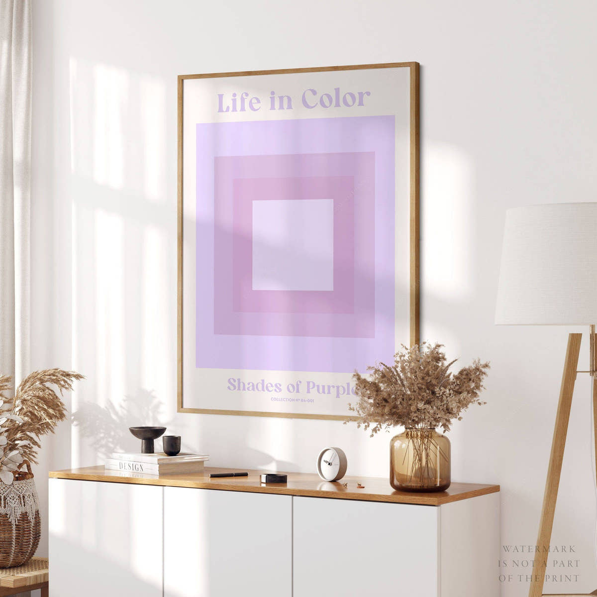 Geometric wall art, Shades of purple, Modern poster