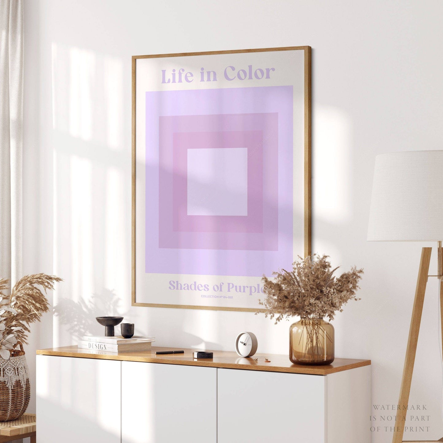 Geometric wall art, Shades of purple, Modern poster