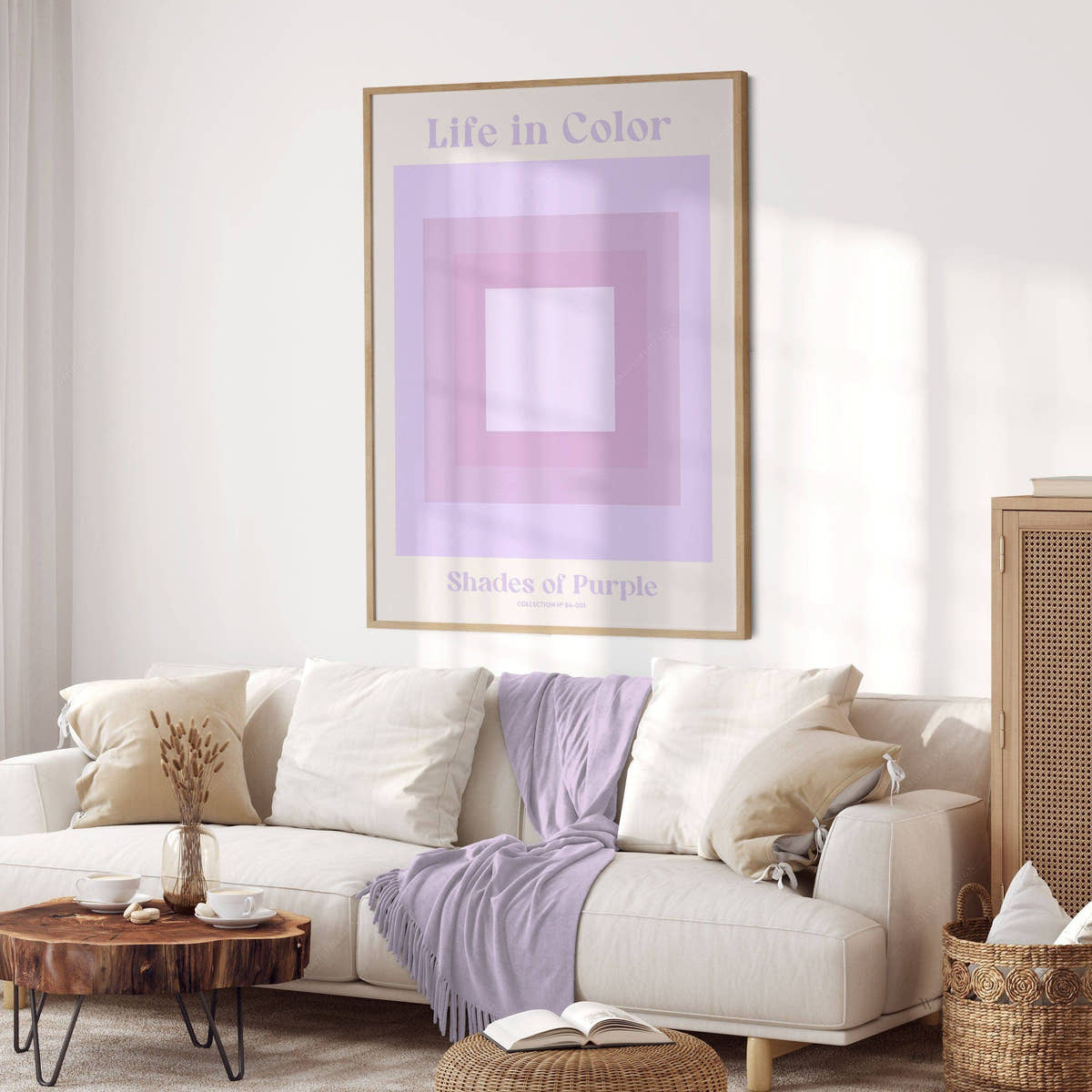 Geometric wall art, Shades of purple, Modern poster