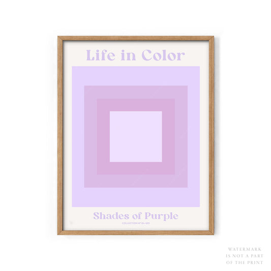 Geometric wall art, Shades of purple, Modern poster