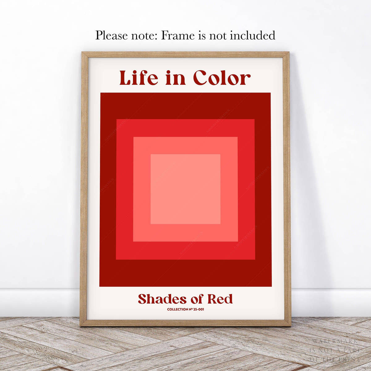 Geometric wall art, Shades of red, Modern poster