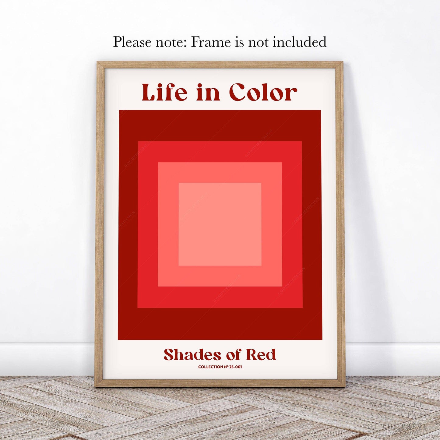 Geometric wall art, Shades of red, Modern poster