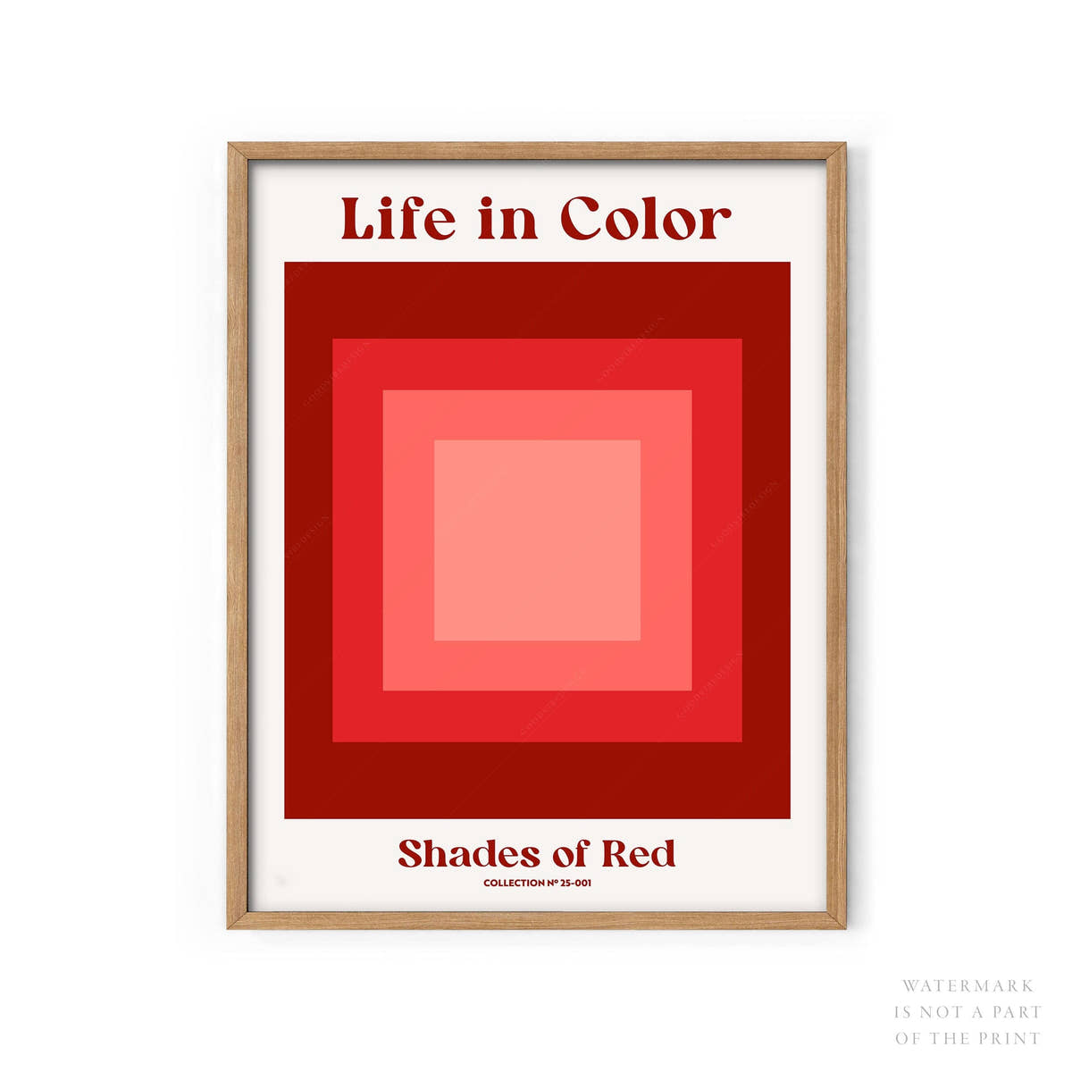 Geometric wall art, Shades of red, Modern poster
