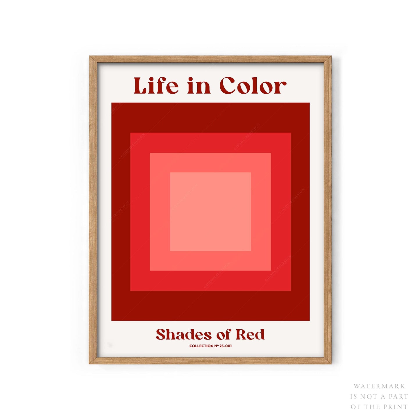 Geometric wall art, Shades of red, Modern poster