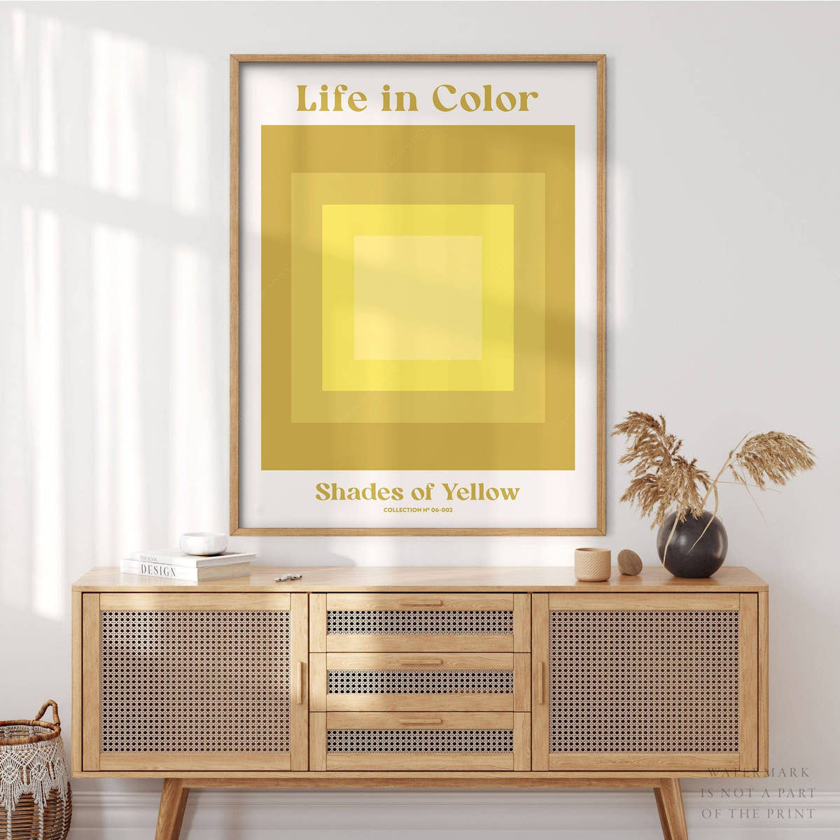 Geometric wall art, Shades of yellow, Modern poster