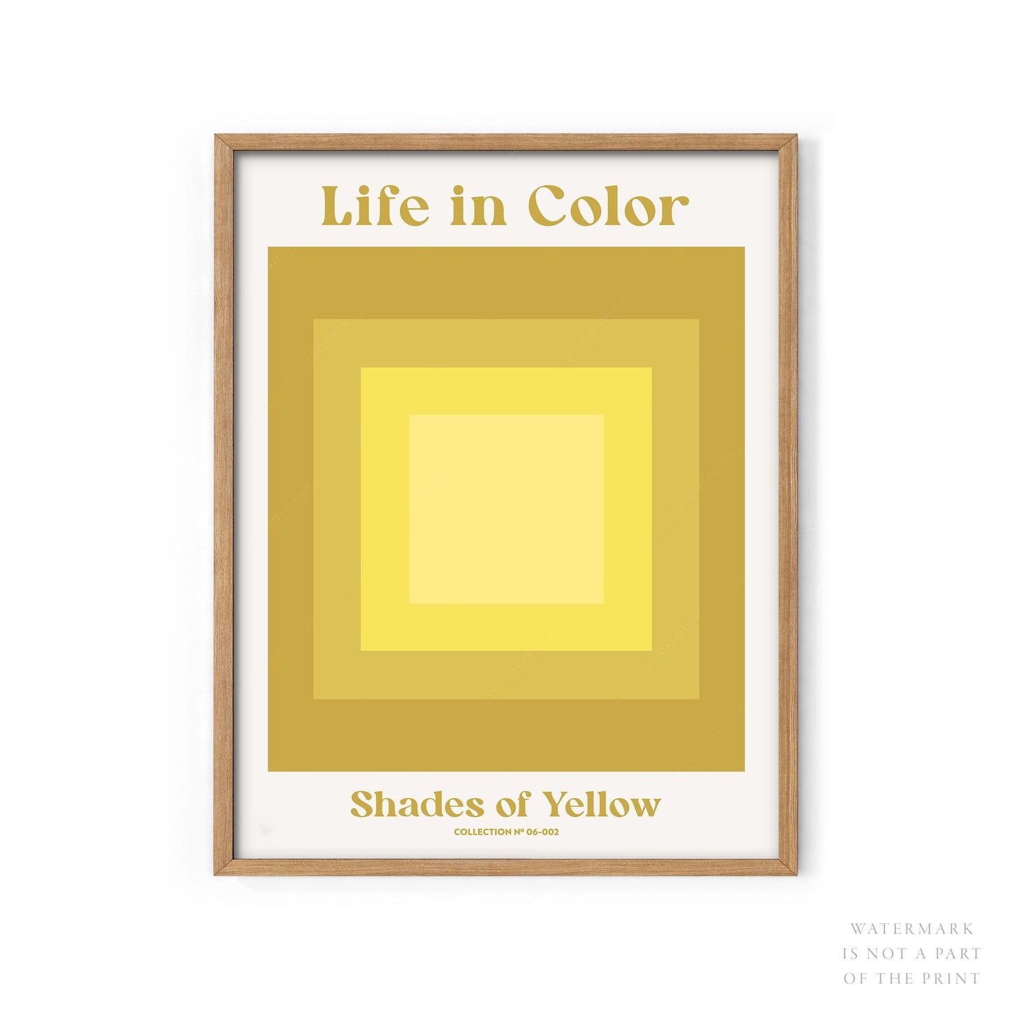 Geometric wall art, Shades of yellow, Modern poster