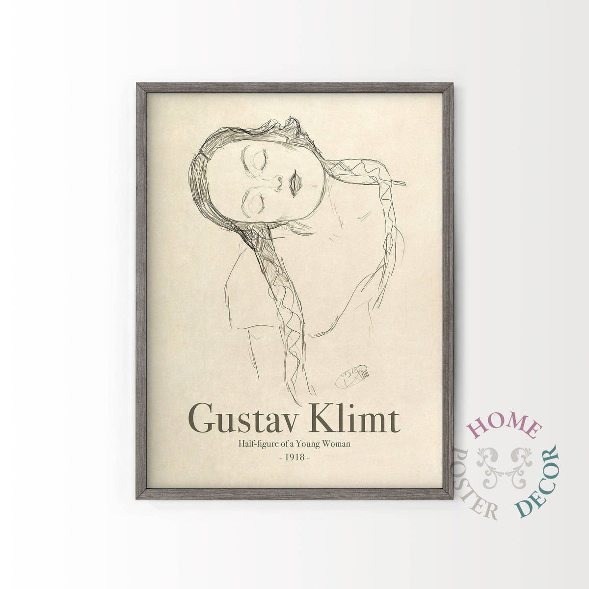 Gustav Klimt Print, Half-figure of a Young Woman, Fine Art Print