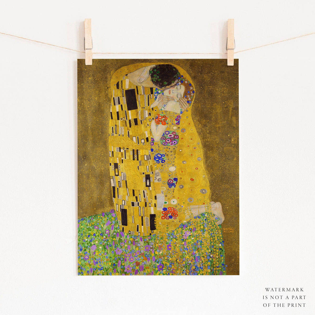 Gustav Klimt, The Kiss, Fine Art Print