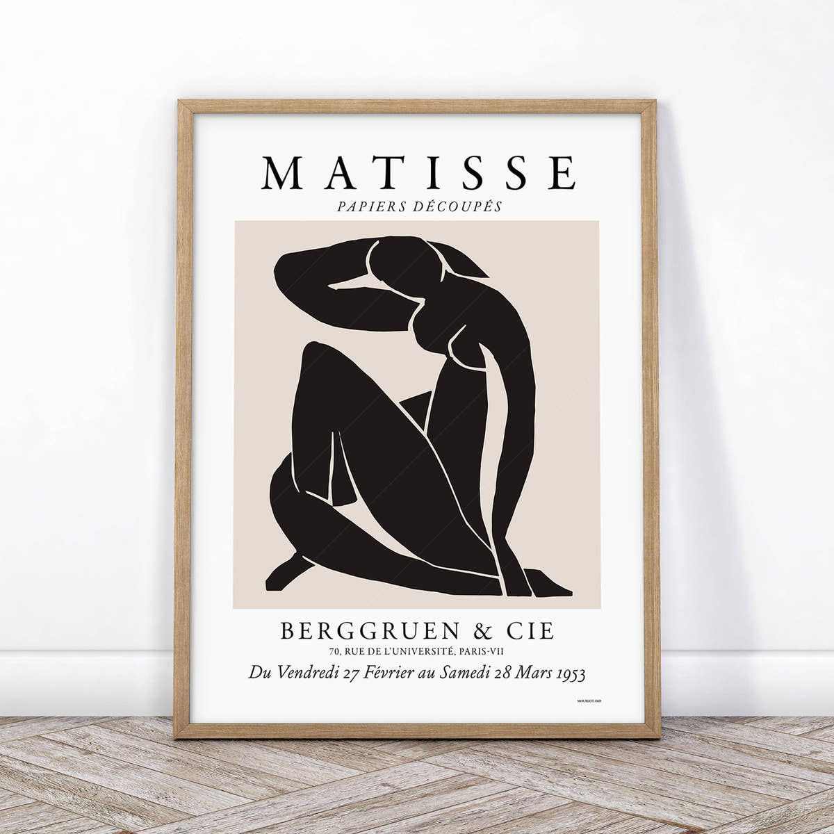 Henri Matisse Gallery Wall, Set of 3 Prints, Black Beige and White Colors, Modern home decor