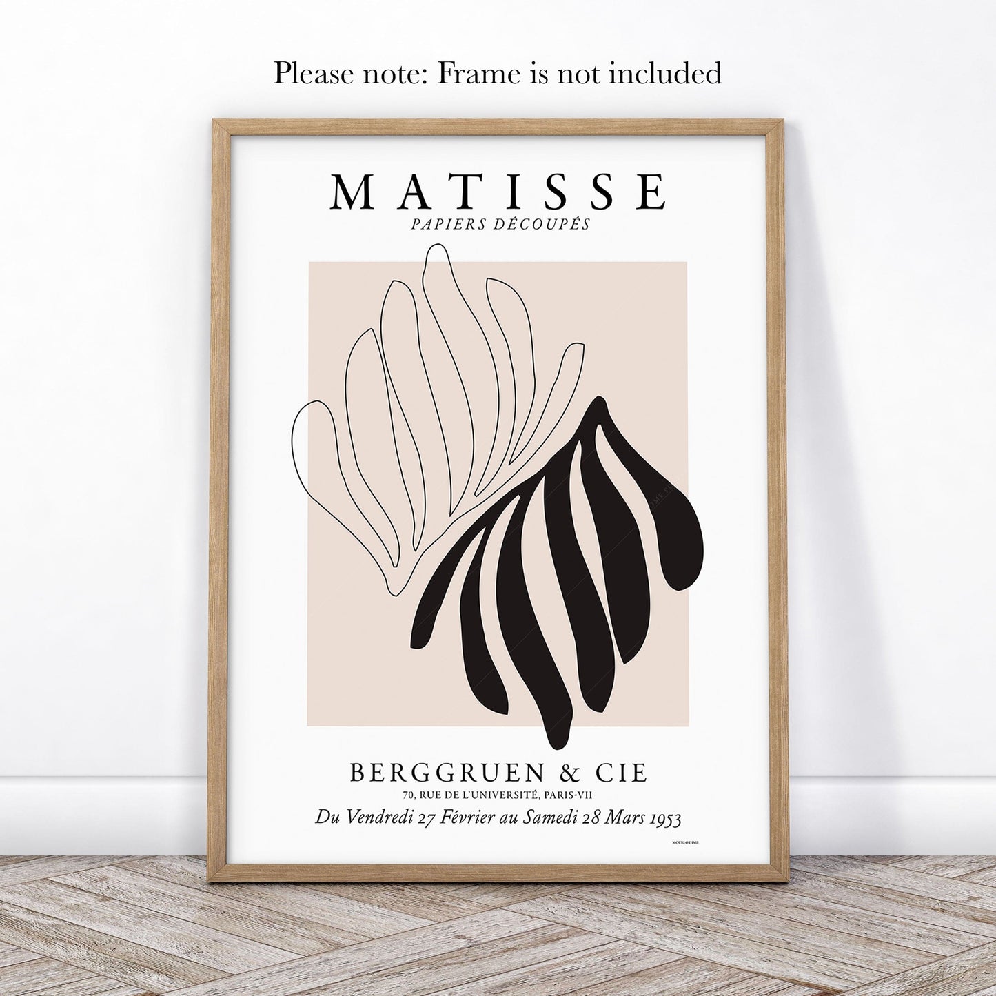 Henri Matisse gallery wall set of three art prints featuring papiers découpés cut-outs in black and beige tones.