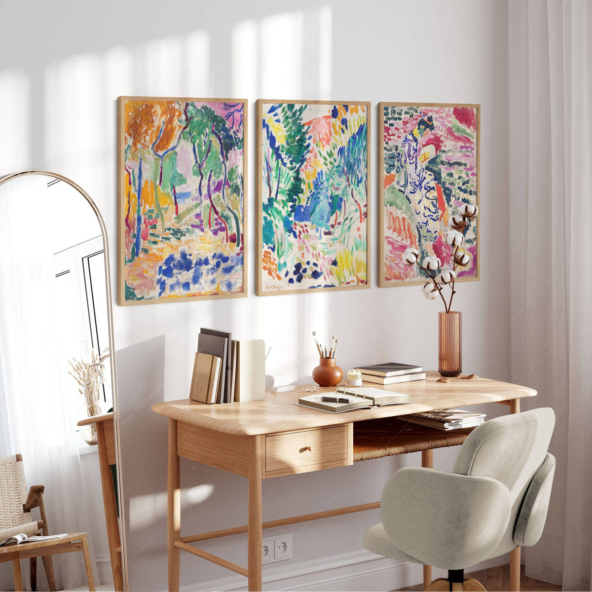 Henri Matisse Gallery Wall, Set of 3 Prints, Colorful abstract wall decor