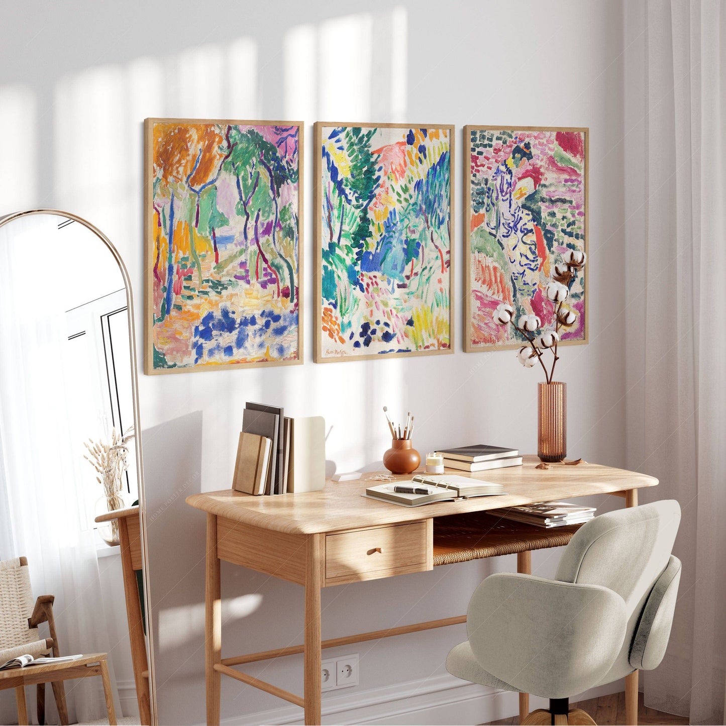 Henri Matisse Gallery Wall, Set of 3 Prints, Colorful abstract wall decor