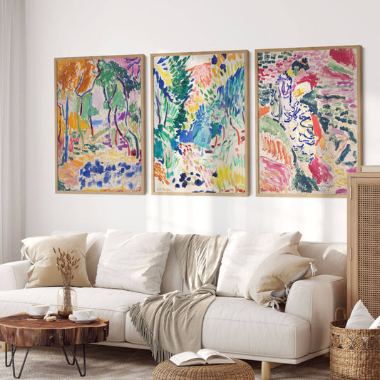 Henri Matisse Gallery Wall, Set of 3 Prints, Colorful abstract wall decor
