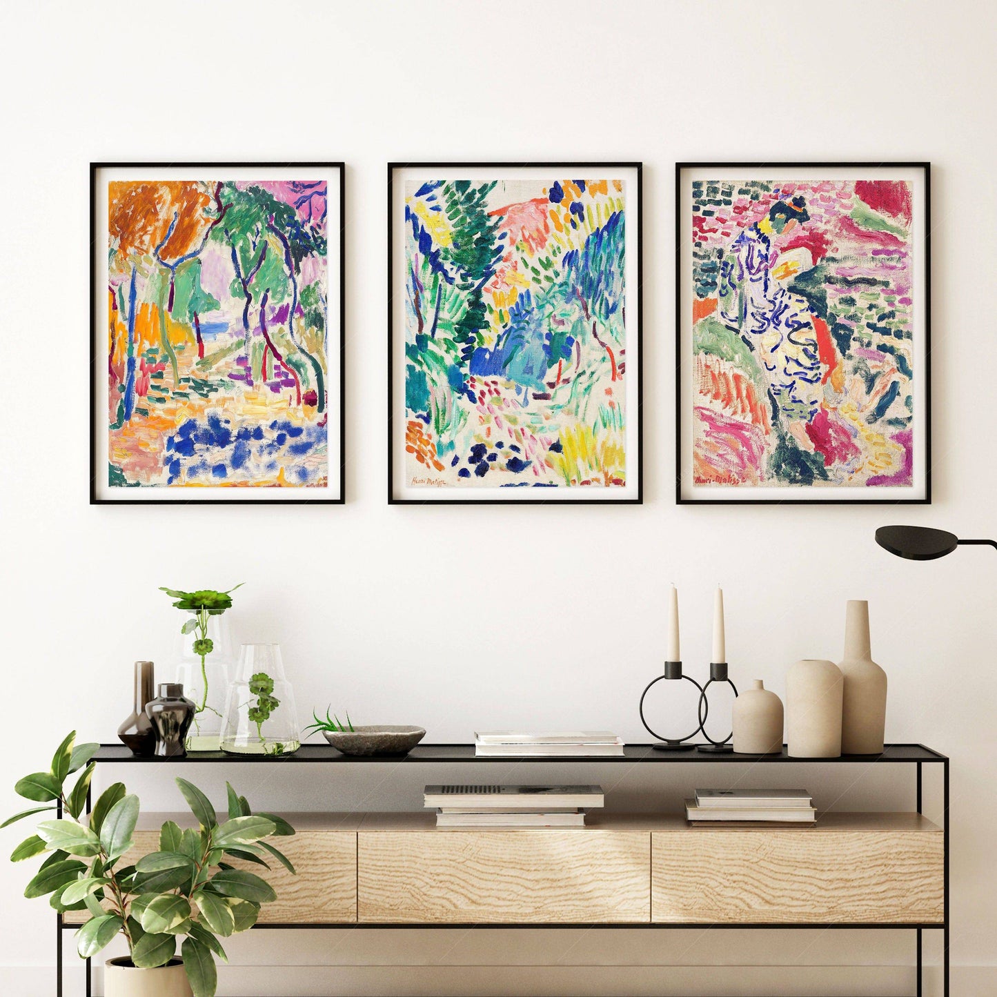 Henri Matisse Gallery Wall, Set of 3 Prints, Colorful abstract wall decor