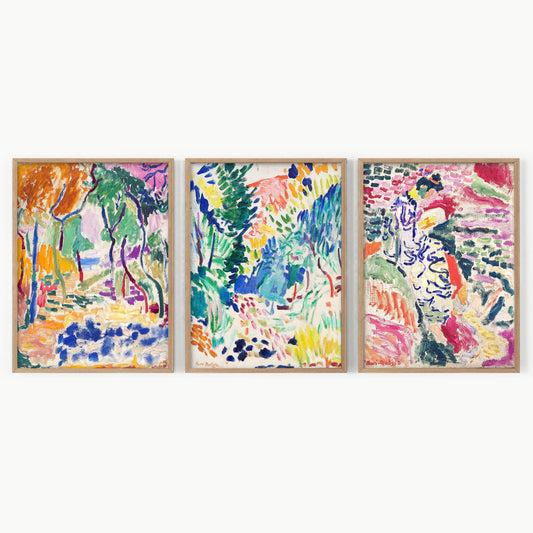 Henri Matisse Gallery Wall, Set of 3 Prints, Colorful abstract wall decor