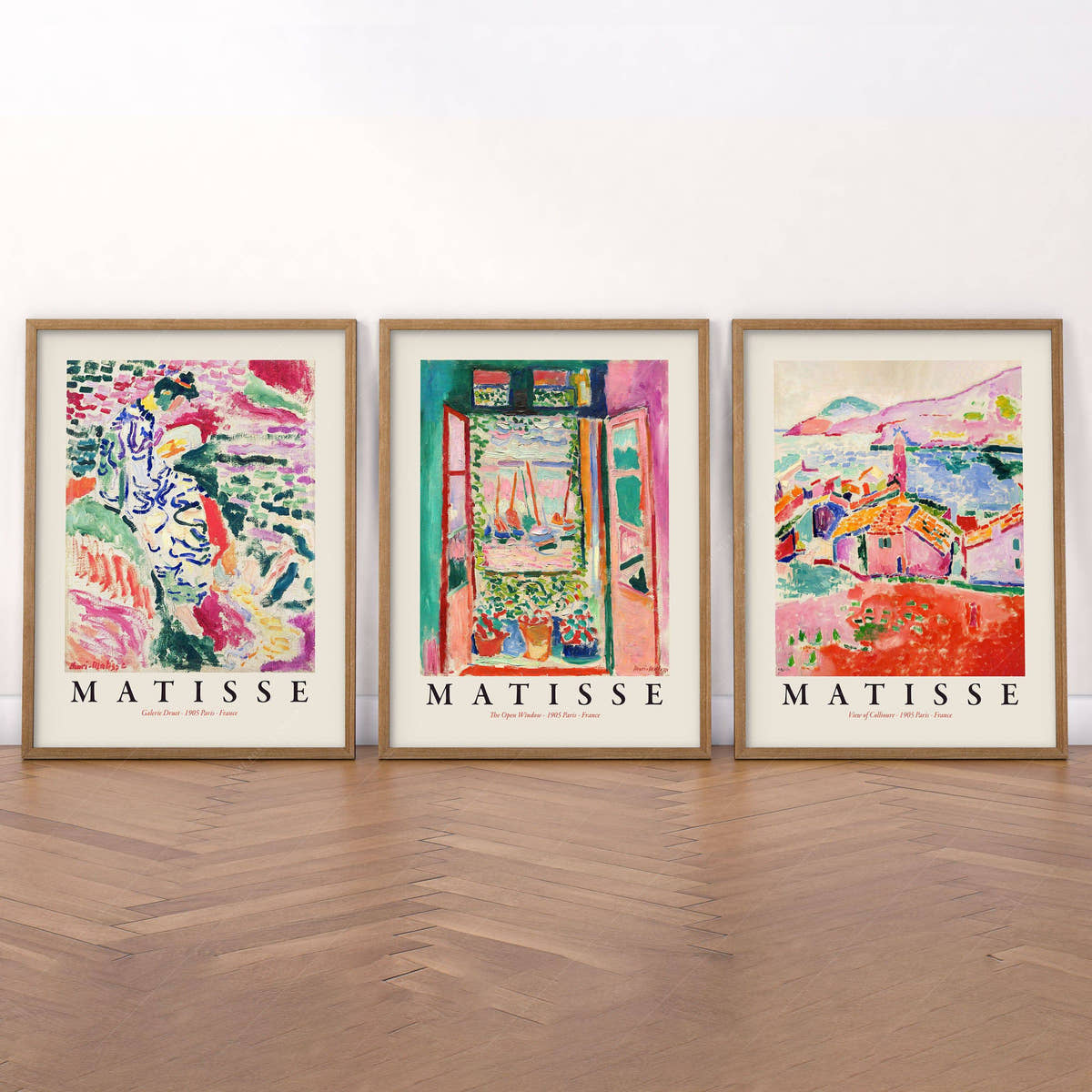 Henri Matisse Gallery Wall, Set of 3 Prints, The Open Window, View at Collioure, La Japonaise
