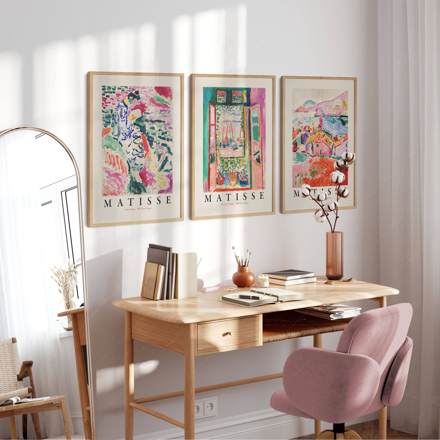 Henri Matisse Gallery Wall, Set of 3 Prints, The Open Window, View at Collioure, La Japonaise