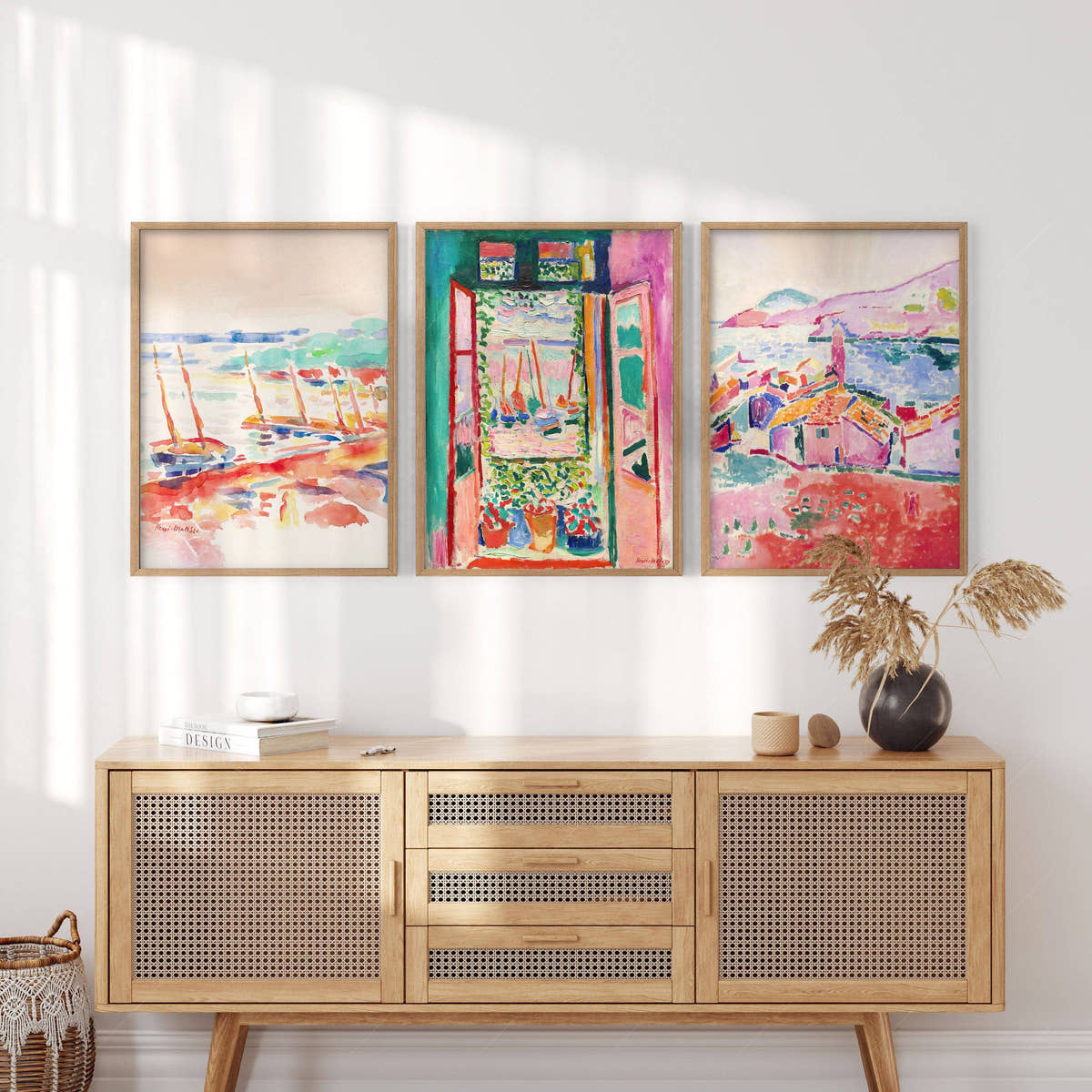 Henri Matisse Gallery Wall, Set of 3 Prints, The Open Window, View at Collioure, The boats