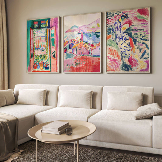 Henri Matisse Gallery Wall - Set of 3 Prints, The Open Window, View at Collioure and La Japonaise