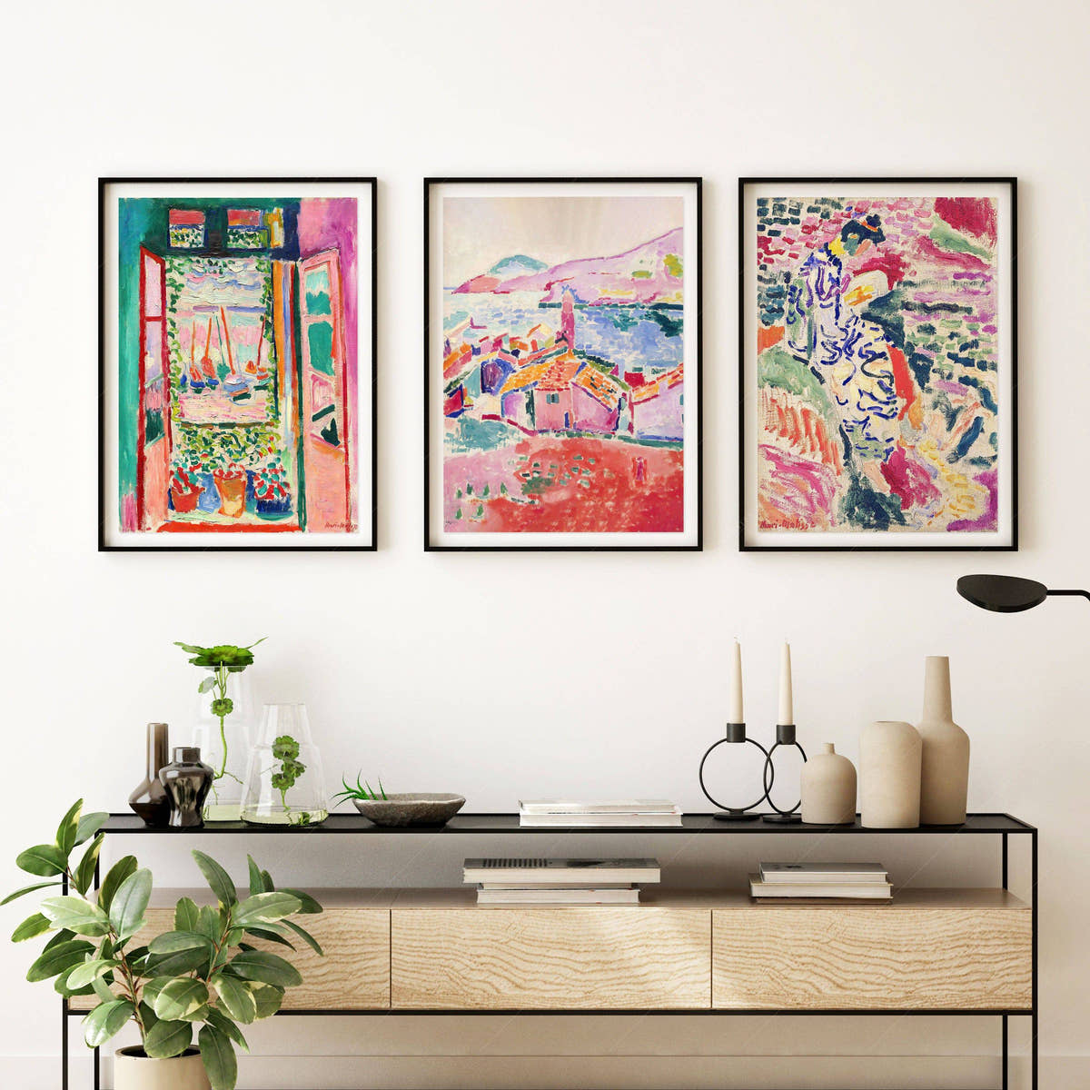 Henri Matisse Gallery Wall - Set of 3 Prints, The Open Window, View at Collioure and La Japonaise