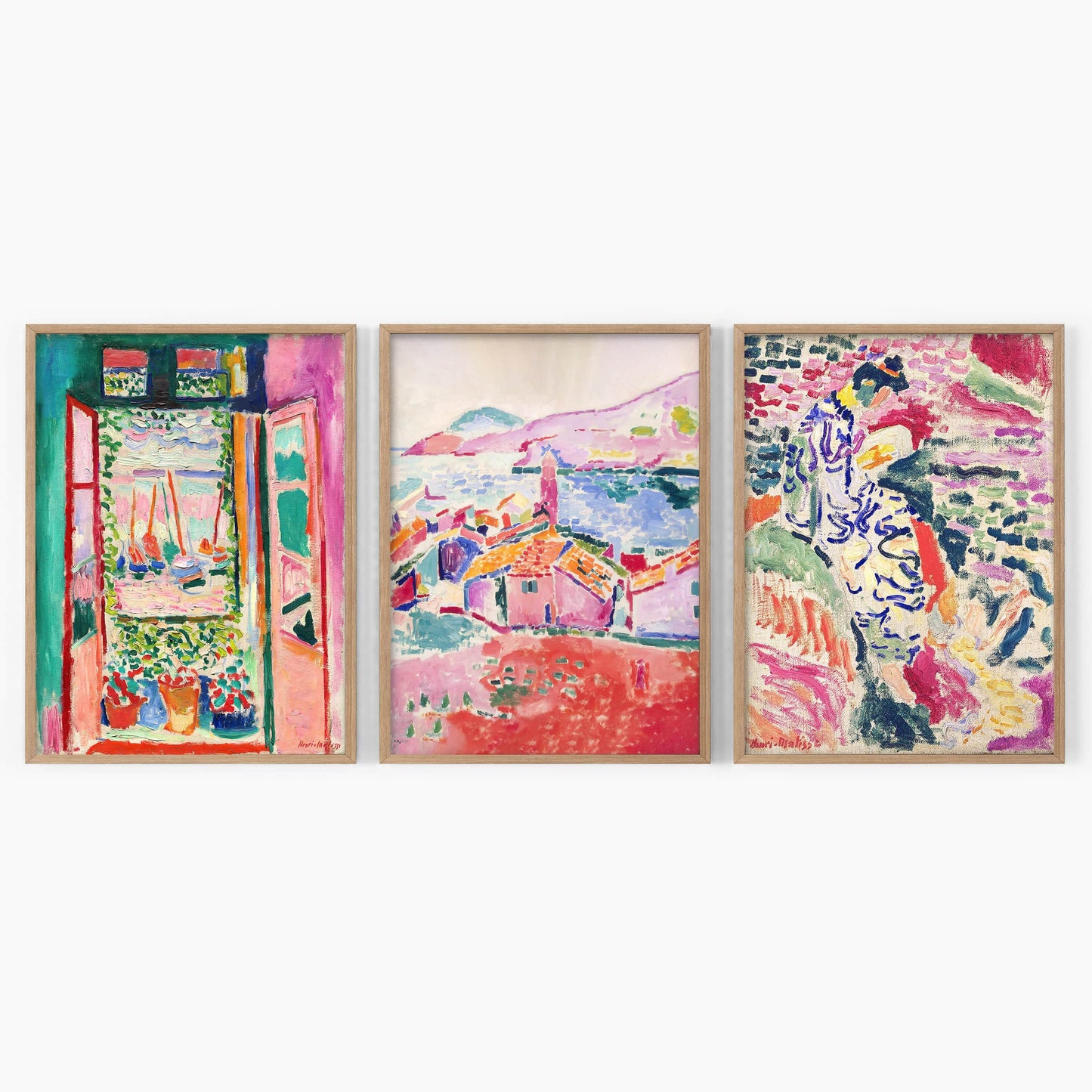 Henri Matisse Gallery Wall - Set of 3 Prints, The Open Window, View at Collioure and La Japonaise