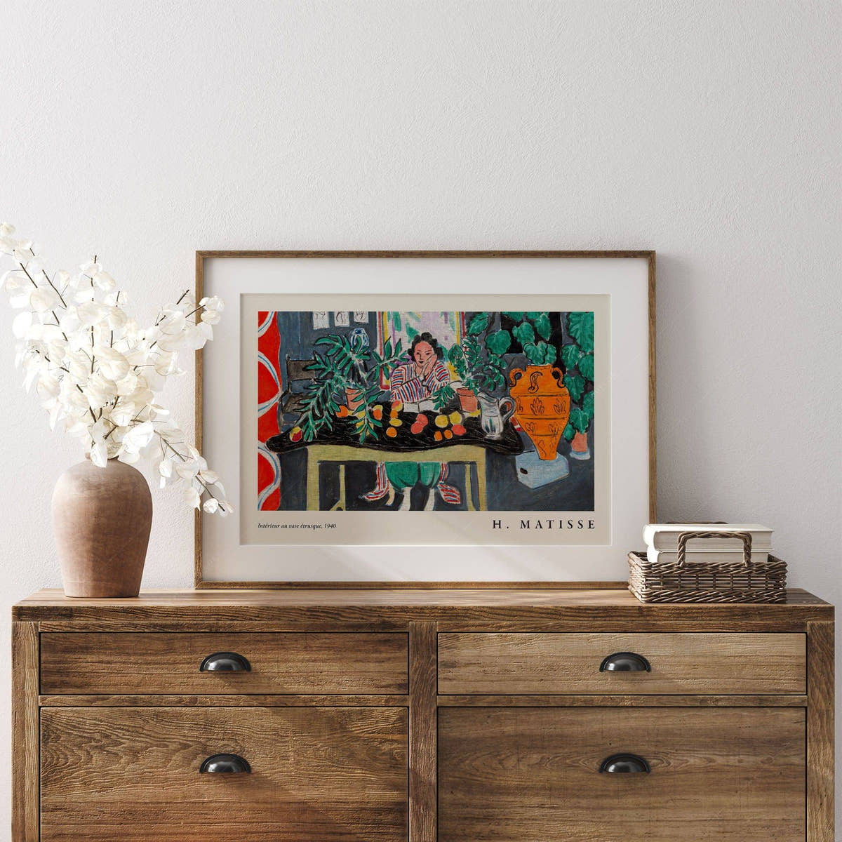 Henri Matisse, Interior with Etruscan Vase Poster, Famous Painting Art Print