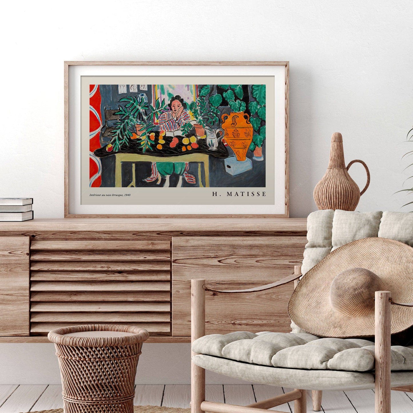 Henri Matisse, Interior with Etruscan Vase Poster, Famous Painting Art Print